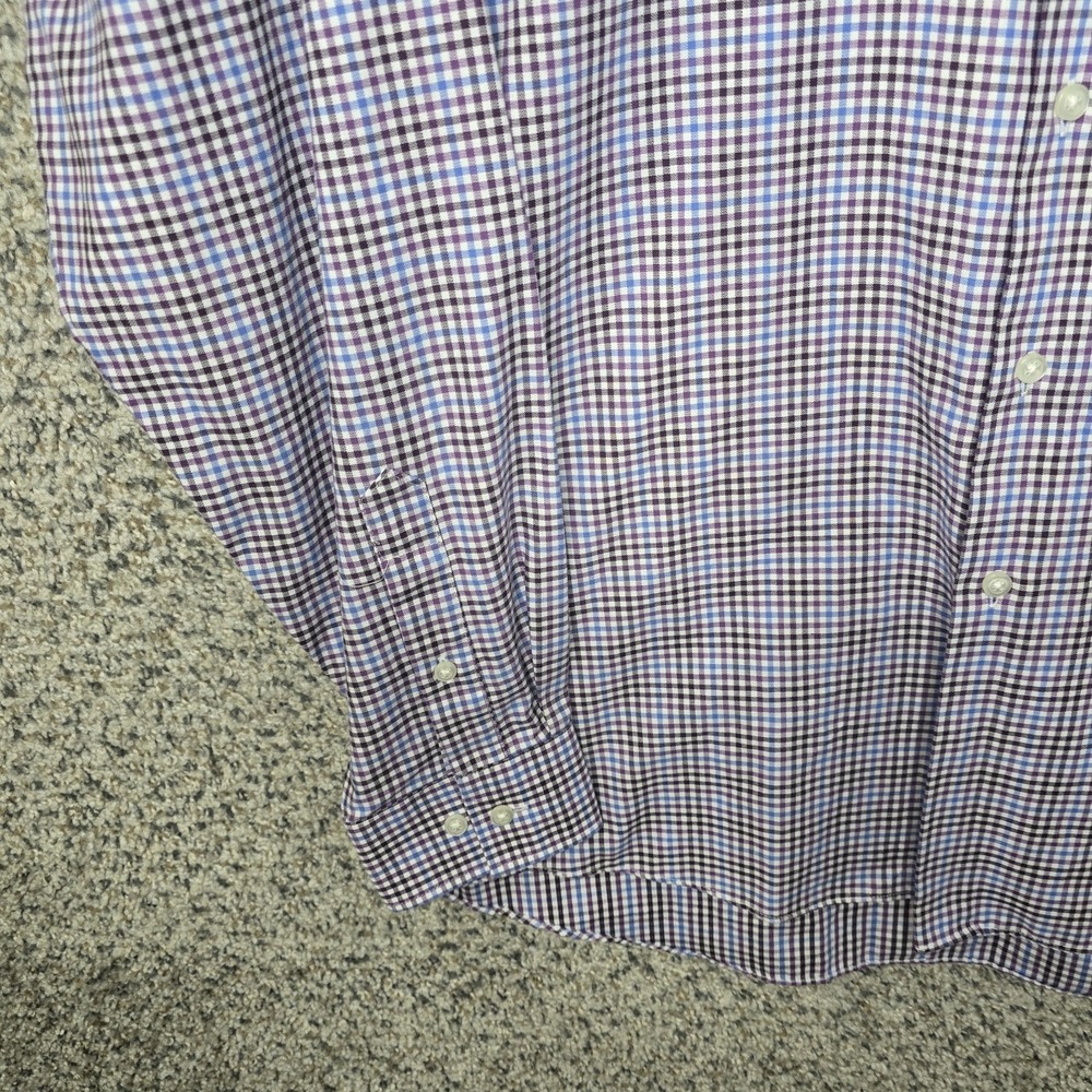Van Heusen Dress Shirt Mens 16 34/35 Blue Button Up Regular Fit Flex Collar - Picture 3 of 7